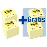 Post-it Haftnotizen, 76 x 76 mm, gelb, 12+12 gratis