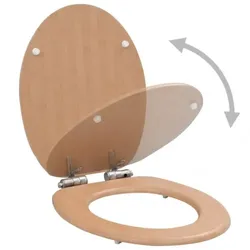 Toilettensitz mit Absenkautomatik  | vidaXL : Ausführung - Mit hellem Bambus-Design, Farbe - Braun
