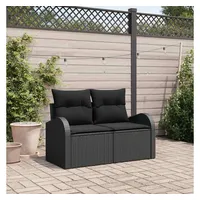 vidaXL Gartensofa Loungesofa schwarz