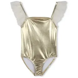 Billieblush für Mädchen. U21099 Badeanzug aus goldenem Metallgewebe (3años= 94cm), Strandbekleidung, Polyester, Kinderbekleidung
