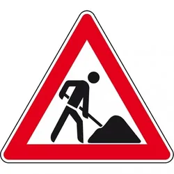 Verkehrszeichen Baustelle, Nr.123, Aluminium RA2, reflektierend, SL 630mm