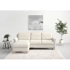 sit&more Ecksofa SIT & MORE "Farö L-Form", beige (creme), B:234cm H:90cm T:168cm, Sofas, Ecksofa, inklusive Federkern, wahlweise mit Bettfunktion und Bettkasten