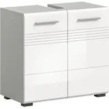 xonox.home Waschbeckenunterschrank 60 cm x 56 cm x 32 cm Grau-Weiß