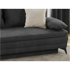 luma-home schönes für dein zuhause luma-home Dauer-Schlafsofa, Anthrazit, Textil, 2-Sitzer, Füllung: Polyetherschaumkern, einzeln stellbar,Rechteckig, 202x90x105 cm, Wohnzimmer, Sofas & Couches, Schlafsofas