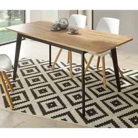 furn.design Esstisch Eiche, und schwarz Küchentisch ausziehbar 140 - 180 cm, Esszimmer, Tische, Esstische