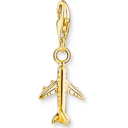 Charm-Einhänger THOMAS SABO "Flugzeug, 2012-413-39", gold (gelbgoldfarben), Charms, Damen, Silber 925 (Sterlingsilber)