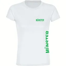multifanshop Damen T-Shirt - Münster - Brust & Seite - Druck grün - Frauen