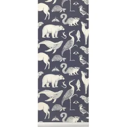 Katie Scott Animals Tapete marineblau