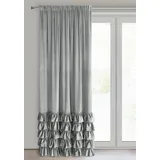 Eurofirany Carli Samtvorhang mit Rüsche, Velvet Vorhang mit Kräuselband -1 STK. Vorhang Blickdicht, Verdunkelung, Exklusiver Vorhang für Wohnzimmer, Schlafzimmer, 140x250 cm, Grau