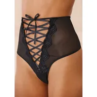 PETITE FLEUR GOLD High-Waist-String in schwarz | Gr.: 52/54