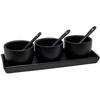 HIT Trading Dip-Set 7-teilig DAPPER, Schwarz - Porzellan -