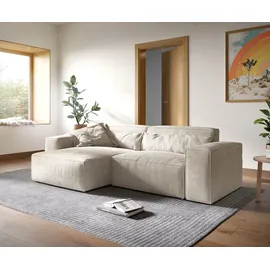 DeLife Ecksofa Sirpio XL 270x170 cm Cord Beige Recamiere variabel, Ecksofas