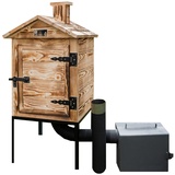 ADGO 60PRO Modulare Smokerhouse 60cm, Holzräucherei aus Fichte, Holz Räucherei, Gartenräucherei, Traditioneller Räucherkammer Räucherofen Räucherschrank, Feuerkammer, Tragbar (Nicht imprägniert)