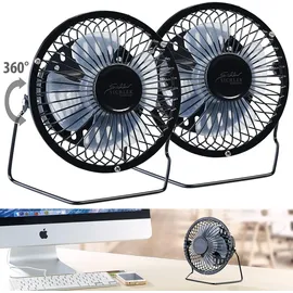 Sichler Haushaltsgeräte Mini-USB-Tischventilator 10 cm Tischventilator Metall