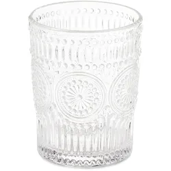 Relaxdays Trinkgläser, 4er Set, 300 ml, Vintage Gläser Wasser, Saft, Limo, spülmaschinenfest, Wassergläser, transparent