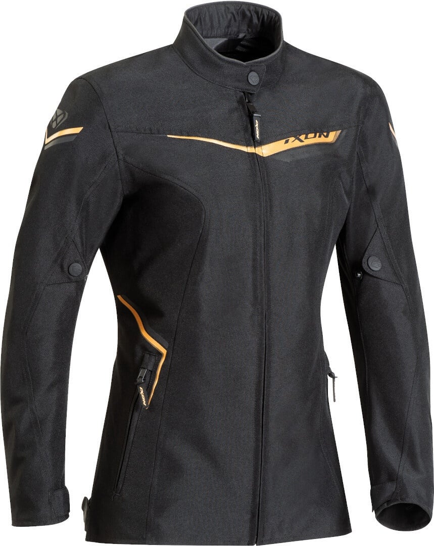 Ixon Slash Dames Motorfiets Textiel Jas, zwart-goud, XS Voorvrouw