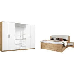 Schlafzimmer-Set RAUCH "Weingarten", weiß (eichefarben artisan, weiß), Schlafzimmermöbel-Sets