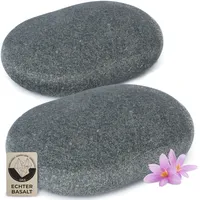 Hot Stone Sakralstein XL aus zertifiziert echtem Basalt für viel Wärme (2 Stück) – zur Ergänzung deines Hot Stone Massage Sets