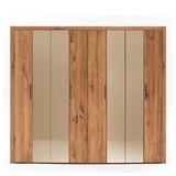 Pharao24 Kleiderschrank Zimarena aus Massivholz braun 246 cm x 216 cm x 65 cm