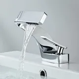 Badezimmer-Wasserfall-Wasserhahn, moderner Chrom-Waschtisch-Wasserhahn, Badezimmer-Wasserhahn, Waschtisch-Mischbatterie,