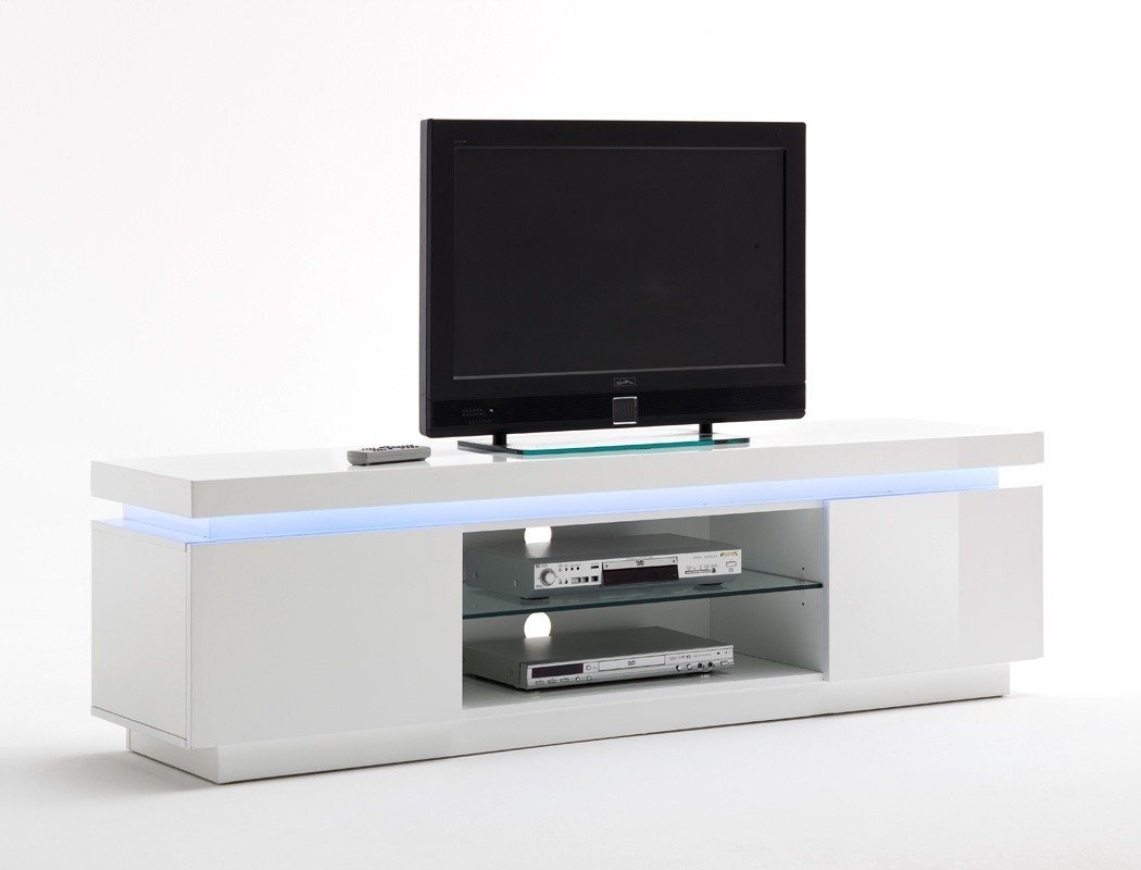 expendio TV-Board Odin, weiß Hochglanz 175x49x40 cm MDF mit Wechselbeleuchtung weiß