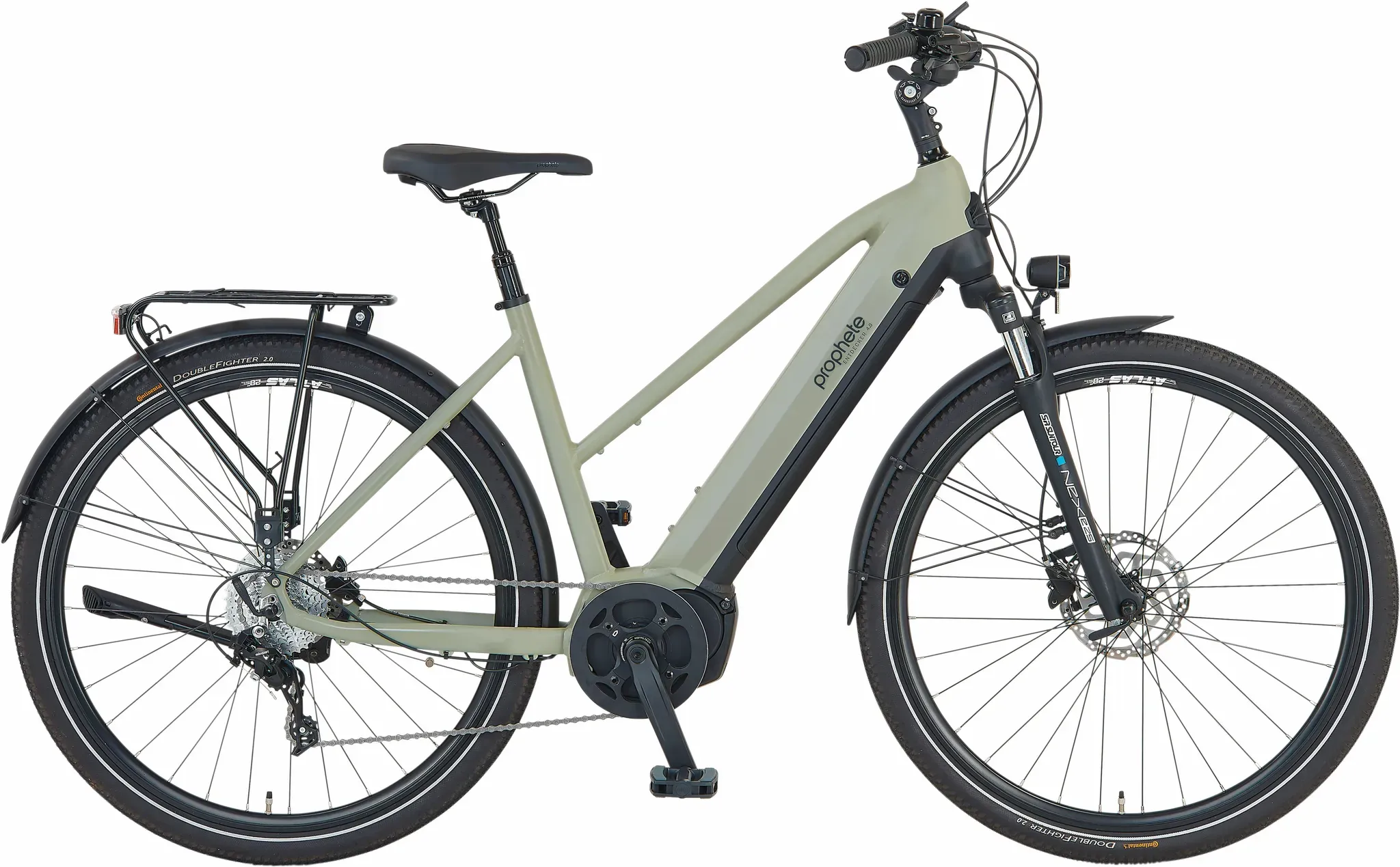 Prophete E-Bike »Entdecker 4.0«, 10 Gang, microSHIFT, RD-M61S, Mittelmotor 250 W, Pedelec, Elektrofahrrad für Damen Prophete Grau/ Schwarz 50 cm