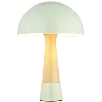 Nowa Retro Tischlampe Pilz Holzoptik grün Nachttischlampe Tischleuchte im