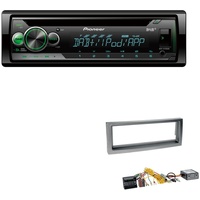 Pioneer DEH-S410DAB 1-DIN CD Digital Autoradio AUX-In USB DAB+ Spotify mit Einbauset für Peugeot 407 anthrazit mit Canbus