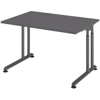 Bümö Schreibtisch Graphit, Graphit, Nachbildung, Rechteckig, 120x74x80 cm, FSC