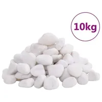 VidaXL Polierte Kiesel 10 kg Weiß 2-5 cm