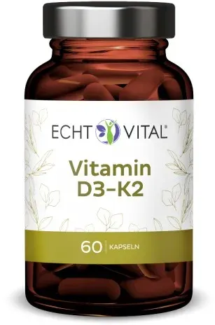 Vitamin D3 / K2  Kombi-Kapseln (60 Stück) - Echt Vital