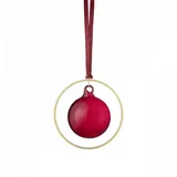 BLOMUS 4er Set Weihnachtskugeln -KITAI- Christbaumkugeln aus Glas in einem metallischen Ring inkl. Satinband (Port)