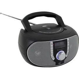 Soundmaster SCD1700SW tragbares DAB+ Radio mit CD-Player, MP3 Hörbuchfunktion, USB-Anschluss, UKW-Radio, Kopfhöreranschluss & CD/Radio-System - schwarz - Schwarz