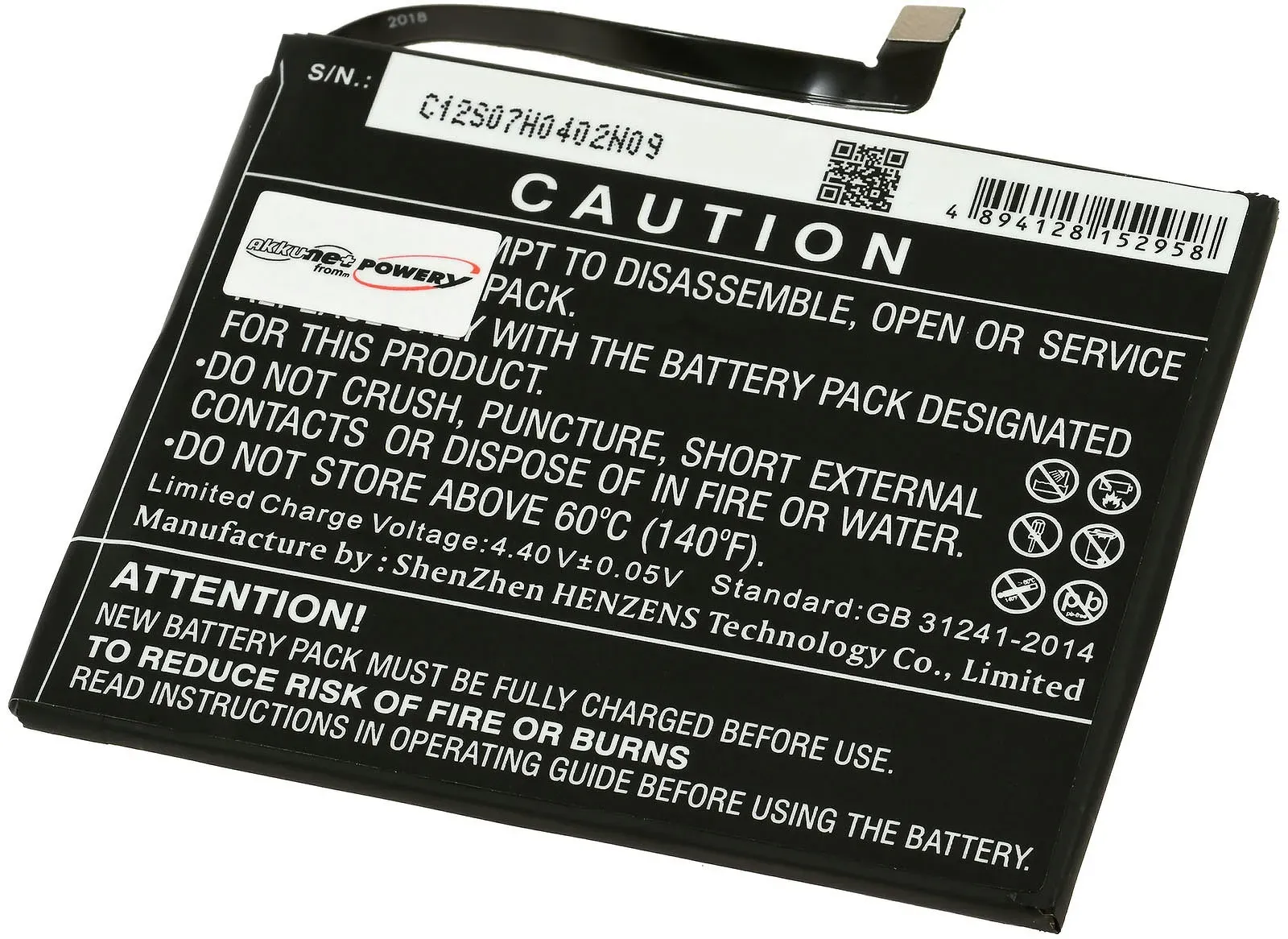 Powery Akku für Handy, Smartphone HTC U12 life, U12 life DUAL SIM TD-LTE