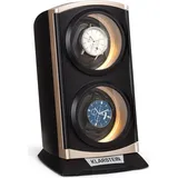 Klarstein St. Gallen Premium Uhrenbeweger, 2 Uhren, 4 Geschwindigkeiten, 3 Roationsmodi, Acrylglas-Sichtfenster, blaue LED-Beleuchtung, leise, abriebfester, widerstandsfähiger Kunststoff