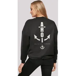 Sweatshirt F4NT4STIC "Ahoi Anker Knut & Jan Hamburg", Damen, Gr. M, schwarz, Obermaterial: 65% Baumwolle, 35% Polyester, casual, oversize, Rundhals, Langarm ohne Bündchen, Sweatshirts, Print
