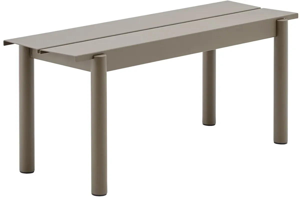 Muuto Linear Steel Gartenbank, 110 cm, taupe