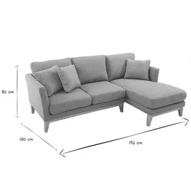 miliboo Ecksofa rechts skandinavisch Hellgrau OSLO