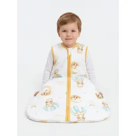 TupTam Baby Schlafsack 2.5 TOG – Warmer Winter Schlafsack Baby, OEKO-TEX, Ärmellos, Wattiert" Gr. 80, weiß (balon, bär, mond), Schlafsäcke, L: 86cm, Obermaterial: 100% Baumwolle, Farbe: Balon/Bär/Mond, Größe: 80-86 - 80-86