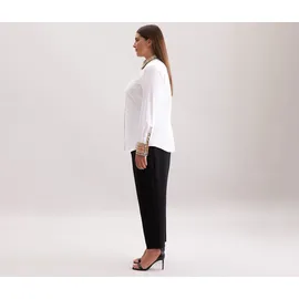 Seidensticker Popeline-Bluse mit Karodetail - Damen - Gr. 36 - weiß