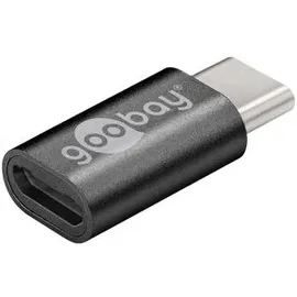 goobay USB-C auf Micro USB 2.0 Adapter Schwarz/Grau