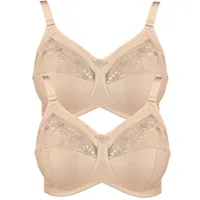 Anita "2er Pack Komfort BH ohne Bügel Safina", Damen, Gr. 100, Cup G, beige (sand sand), Obermaterial: 50% Polyamid PA. 25% Polyester PES. 10% Elasthan EL. 10% Viskose CV. 5% Baumwolle CO., BHs Entlastungs-BH