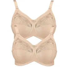 Anita "2er Pack Komfort BH ohne Bügel Safina", Damen, Gr. 100, Cup G, beige (sand sand), Obermaterial: 50% Polyamid PA. 25% Polyester PES. 10% Elasthan EL. 10% Viskose CV. 5% Baumwolle CO., BHs Entlastungs-BH