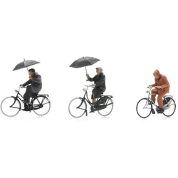 Radfahrer im Regen Modell von Artitec 1:87