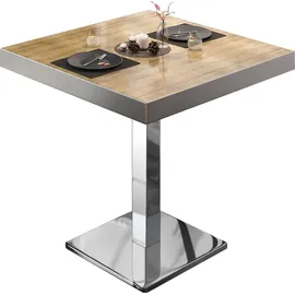 GGM Möbel Bistrotisch 60 x 60 x 72 cm Braun/Weiß