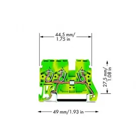 WAGO 870-687 Schutzleiterklemme 5mm Zugfeder Belegung: PE Grün, Gelb 100St.