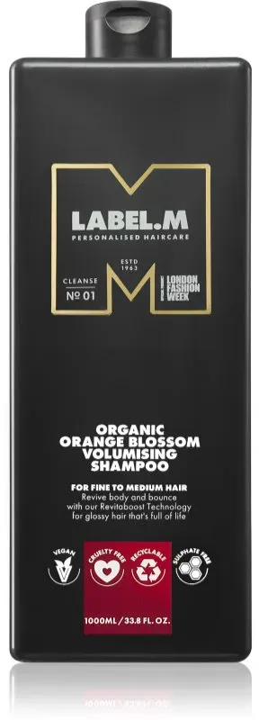 label.m Organic Orange Blossom Volumising Shampoo Naturshampoo für mehr Haarvolumen 1000 ml