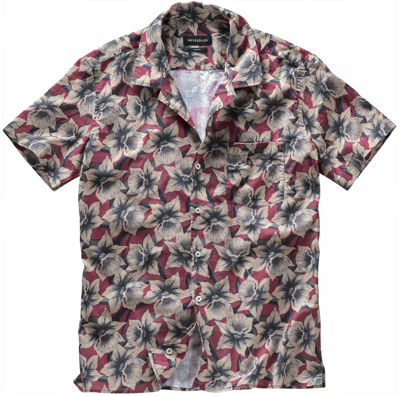Mey & Edlich Herren Hemd Hitzewellen-Hawaiihemd Kurzarm rot 44 - 44