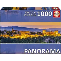 Educa - Puzzle 1000 Teile für Erwachsene | Alhambra, 1000 Teile Panorama-Puzzle für Erwachsene und Kinder ab 14 Jahren, Granada, Spanien (19576)