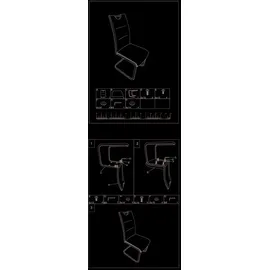 Hti-Living Schwingstuhl 4er Set PU cappuccino